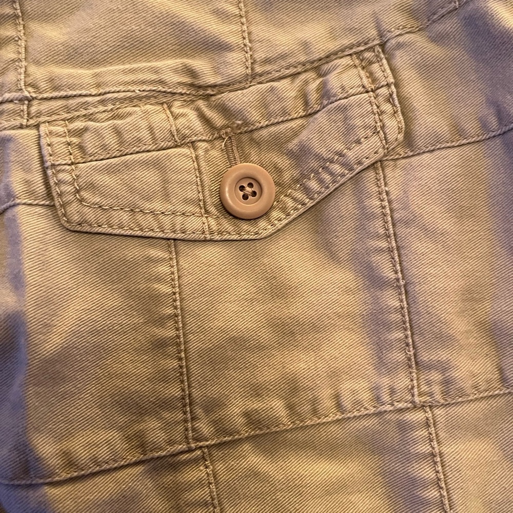 Khaki Colored Patchwork Ann Taylor Loft Midi Skirt - image 8